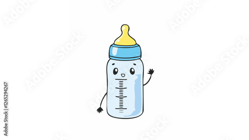 かわいい哺乳瓶のイラスト