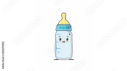 かわいい哺乳瓶のイラスト