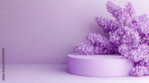 Serene Purple Blossoms on a Pillar Base