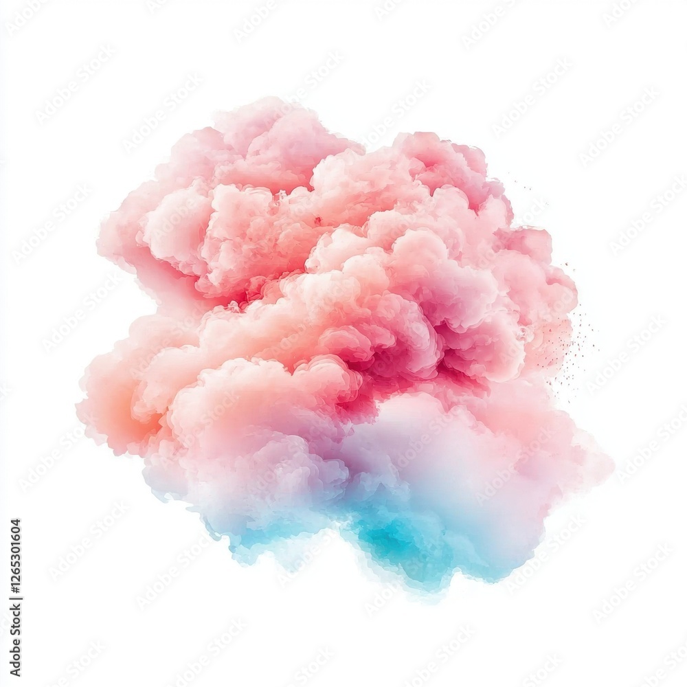 Dreamy pastel cloud formation against a soft sky for artistic designs Dreamy pastel cloud formation against a soft sky for artistic designs