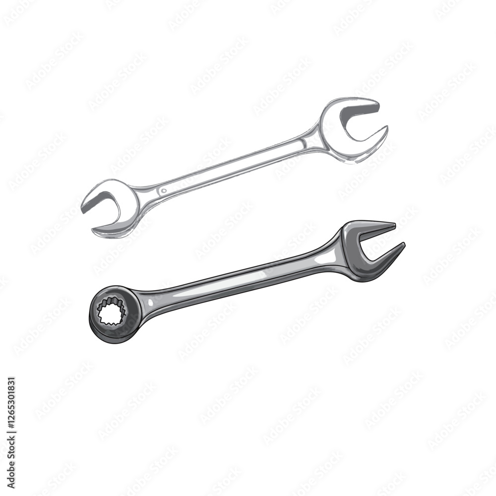 Vector Illustration of a Wrench Icon in Simple and Modern Style, Representing Tools and Repair Vector Illustration of a Wrench Icon in Simple and Modern Style, Representing Tools and Repair