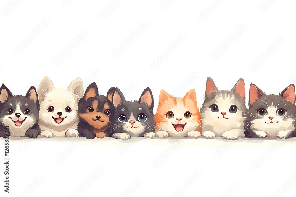 Adorable Fluffy Baby Animals with Big Eyes Graphic Design Adorable Fluffy Baby Animals with Big Eyes Graphic Design