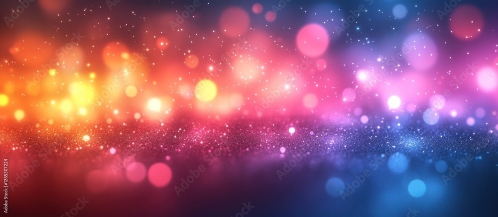 Fototapeta premium Colorful abstract bokeh background with glowing lights.