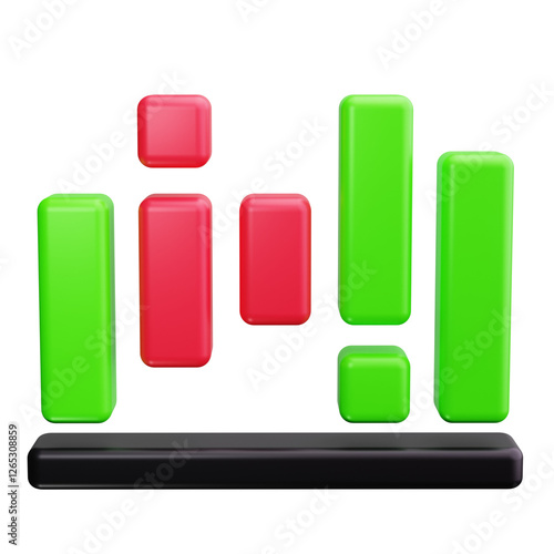 Obraz na płótnie histogram 3d render icons