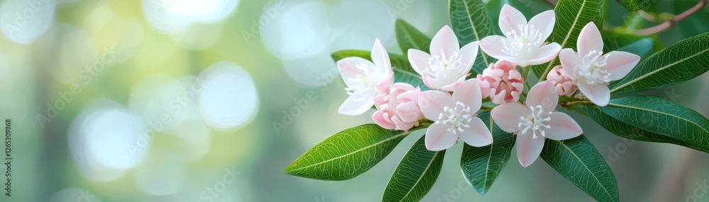 Fototapeta premium Delicate blossoms blooming in nature's garden close-up floral photography serene environment tranquil viewpoint