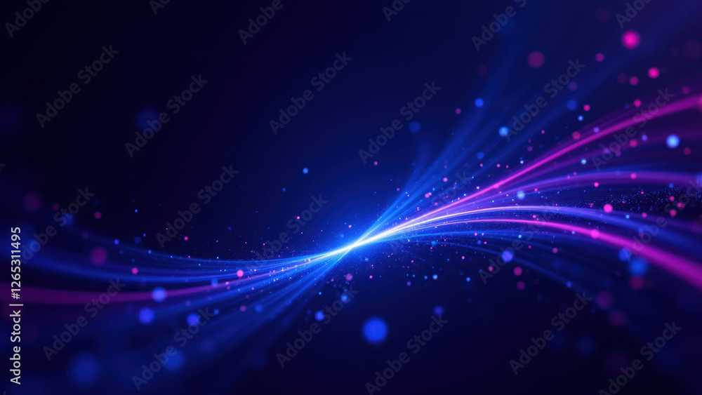 Fototapeta premium Dynamic abstract digital background with purple and blue neon glows suitable for tech or DevOps themes.