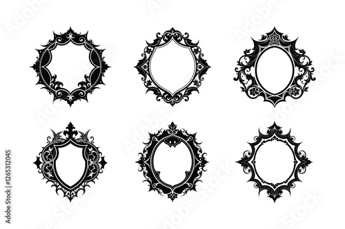 Set of gothic inspired ornamental