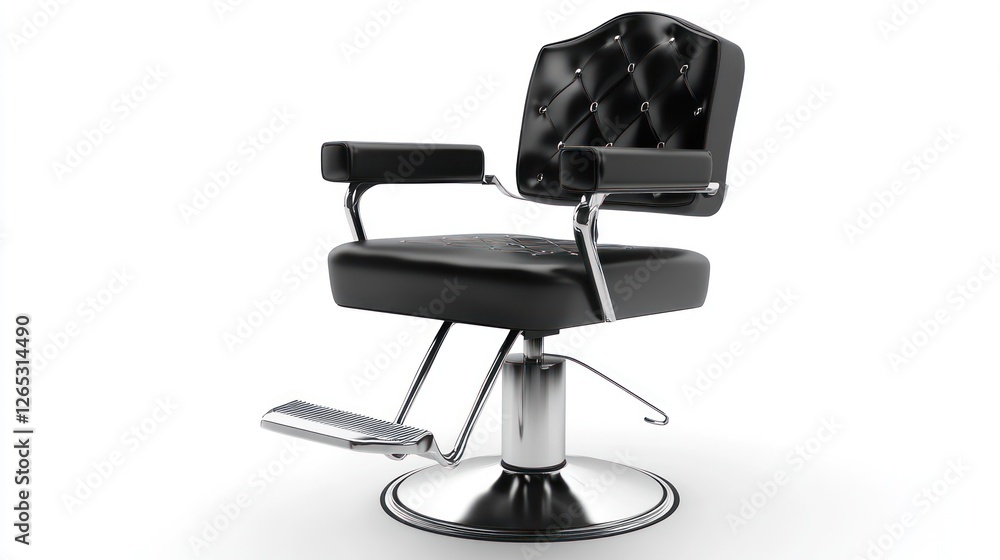Black barber chair studio shot, isolated Black barber chair studio shot, isolated