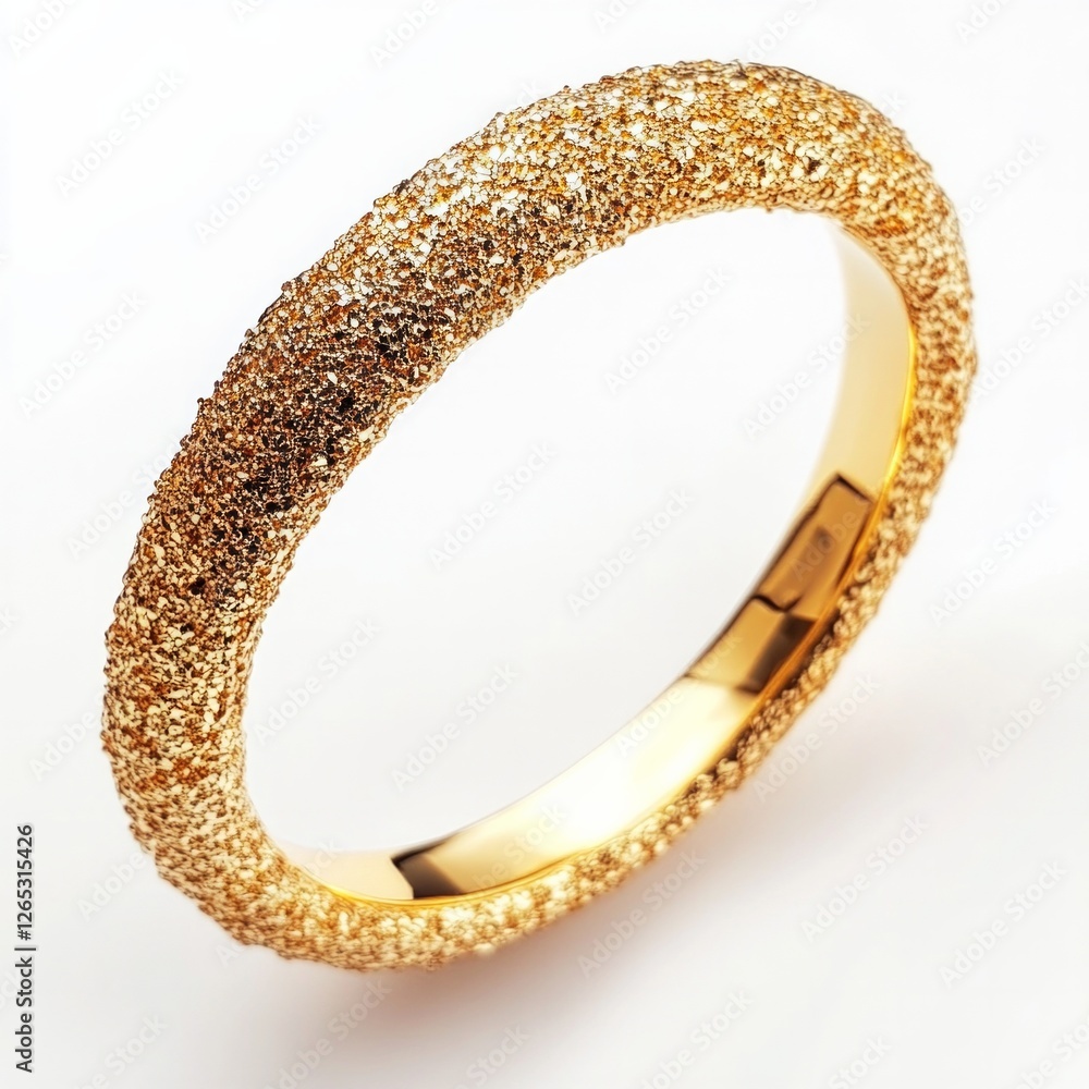 Elegant gold textured band with fine detailing and lustrous finish