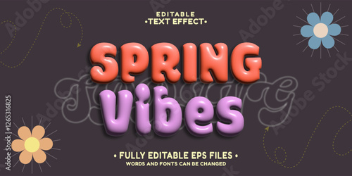 Quadro su tela 3d inflate spring vibes text effect