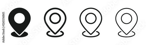 Location map pin icons set. Modern map marker collection. Pinpoint. Location pin signs