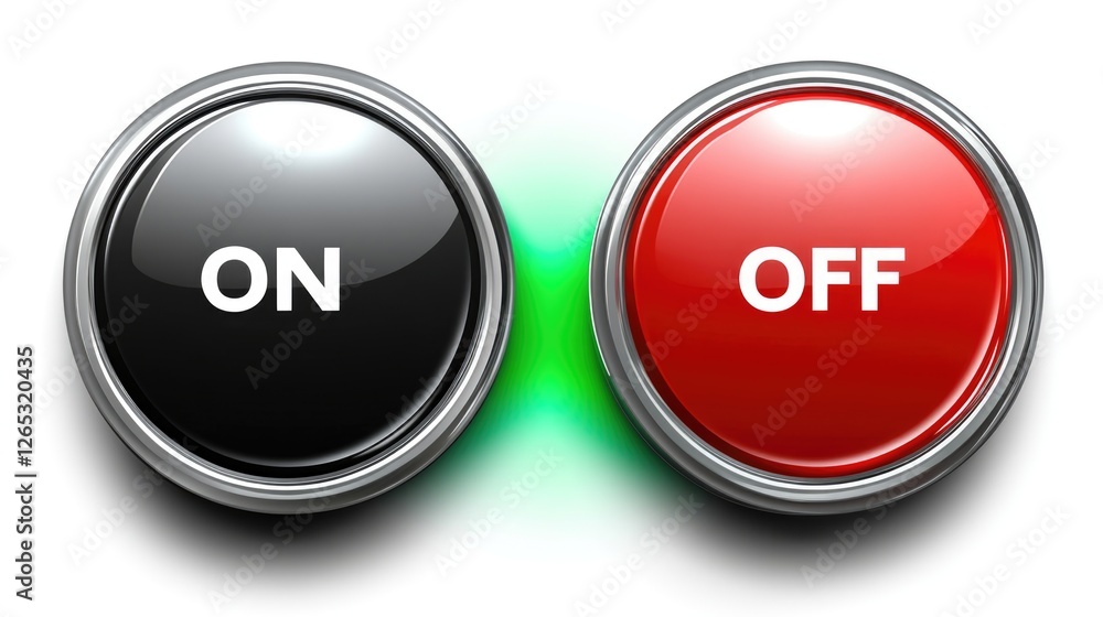 Dual buttons with on and off labels Dual buttons with on and off labels