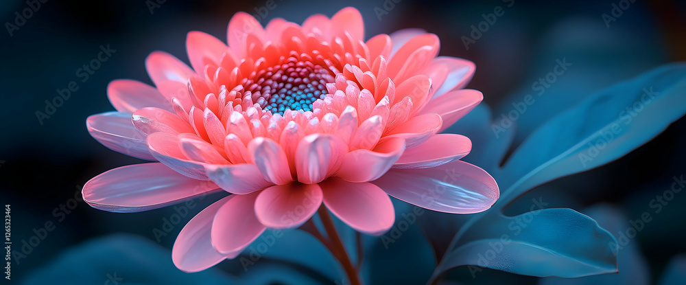 Close Up Pink Flower With Dew Drops Close Up Pink Flower With Dew Drops
