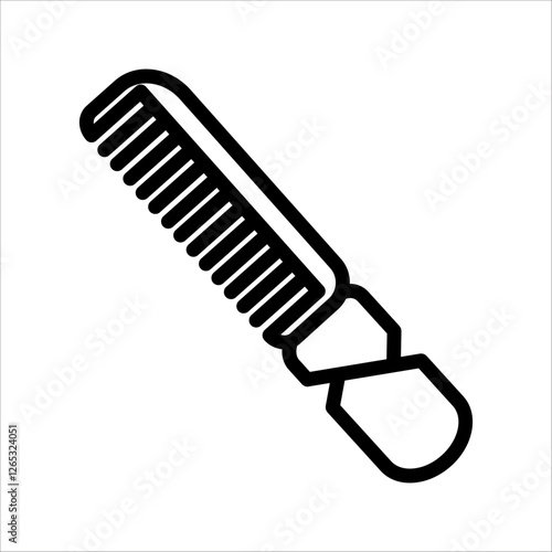Hair comb icon vector. Hairstyle illustration sign. Barber shop symbol. Hairdresser logo, with white background