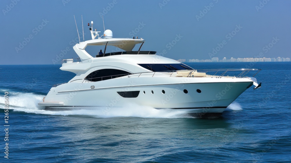 Luxury Yacht Cruising on a Calm Ocean Luxury Yacht Cruising on a Calm Ocean