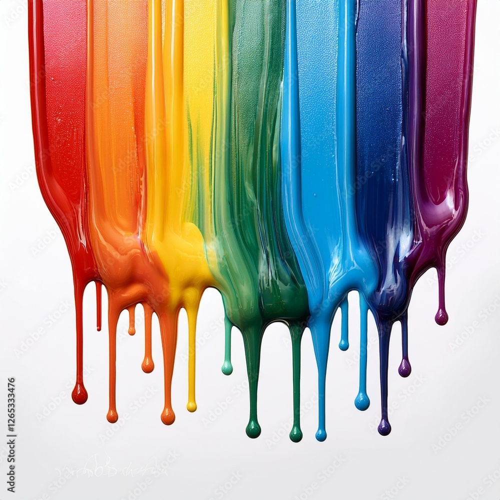 Naklejka premium colorful paint splashes on white