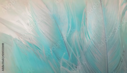 Wallpaper Mural soft mint colored bird feathers close-up, fine texture and delicate details for design or artistic projects Torontodigital.ca