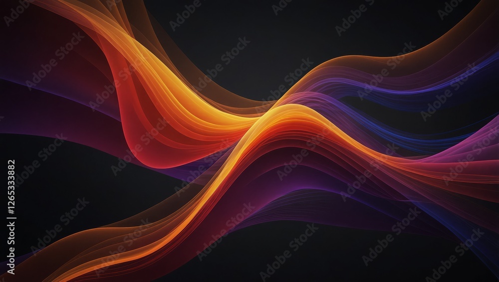Obraz premium A modern abstract background showcasing vibrant, flowing lines in bright colors