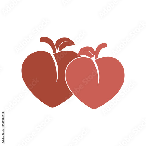 Peach fruit illustration logo design