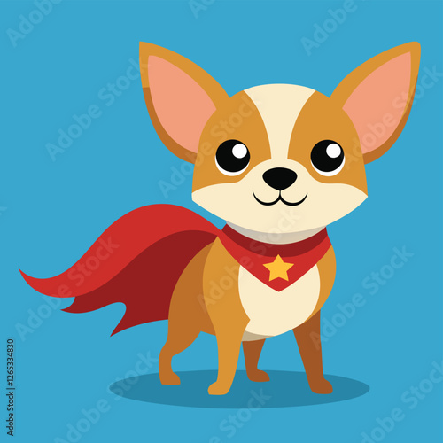 dog flying being hero for mascot and print 