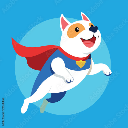 dog flying being hero for mascot and print 