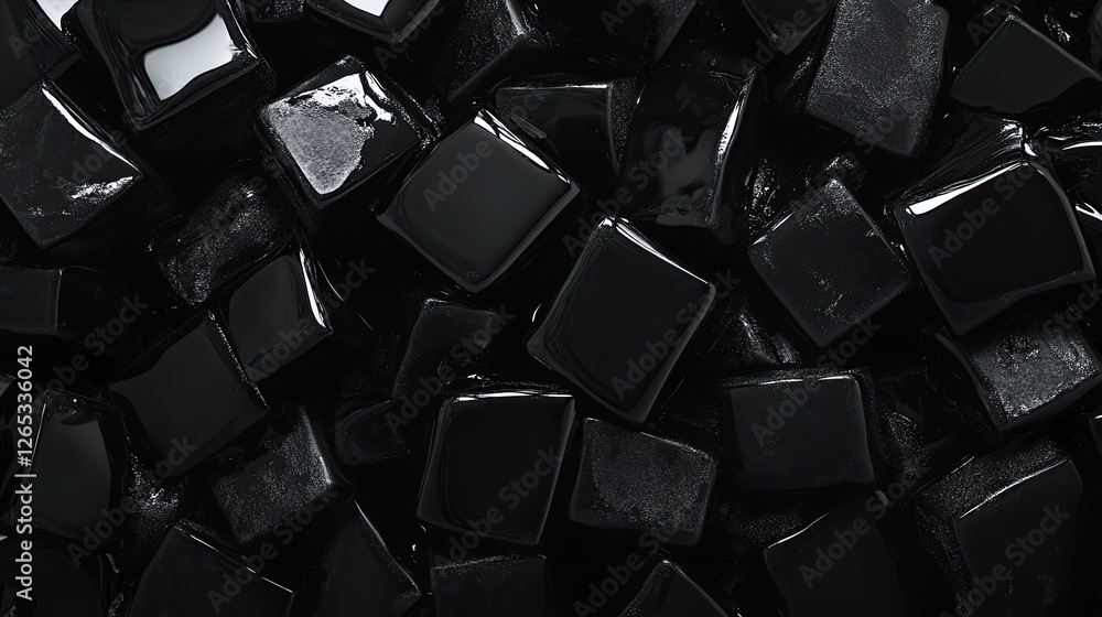 Fototapeta premium Ice chunks, crystal and pristine, in front of a dark background