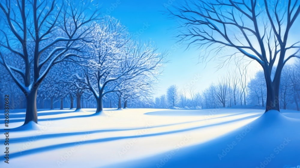 A serene winter landscape featuring snow-covered trees and a bright blue sky. The tranquil scene invites peace and contemplation, showcasing nature's beauty in a snowy setting. A serene winter landscape featuring snow-covered trees and a bright blue sky. The tranquil scene invites peace and contemplation, showcasing nature's beauty in a snowy setting.