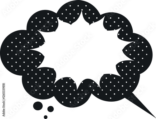 Vector Collection of Comic Speech Bubbles with Halftone Shadows – Hand-Drawn Retro Stickers in Pop Art Styl