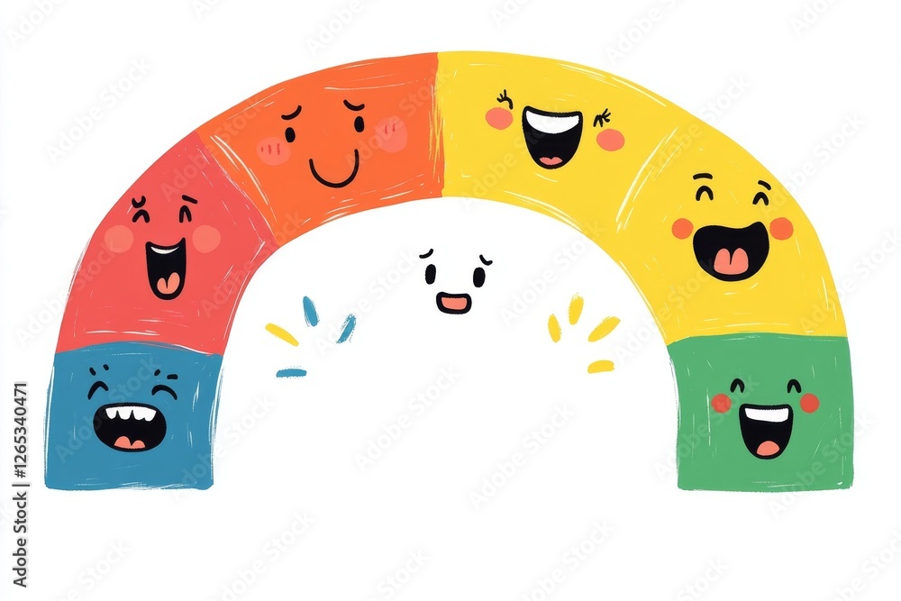 Fototapeta premium Rainbow of Emotions: A Colorful Display of Joy, Laughter, and Happiness