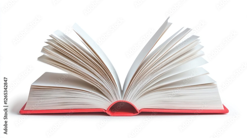 Fototapeta premium Open Red Book With Fanned Pages