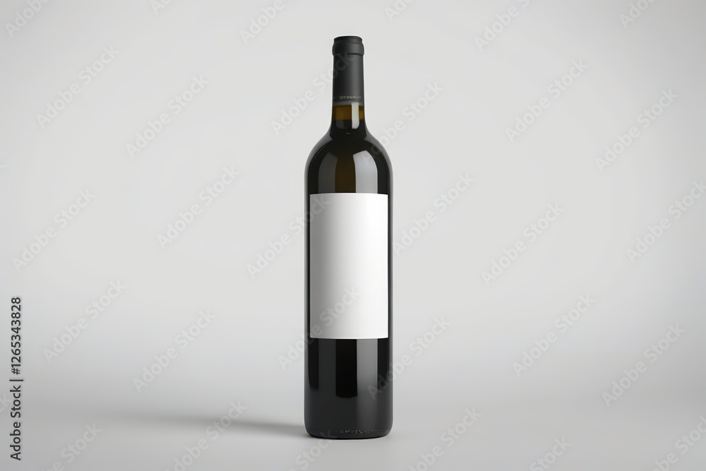 Fototapeta premium a close up of a bottle of wine with a blank label