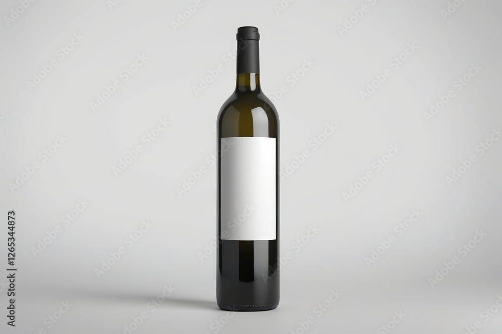 Fototapeta premium a close up of a bottle of wine with a blank label