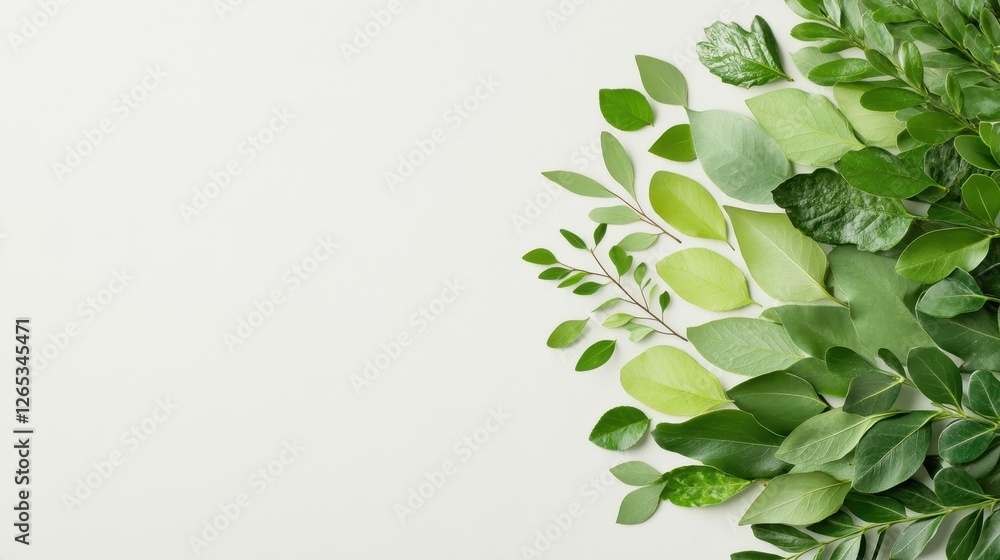 Obraz premium Eco-Friendly Recycling Symbol Made of Green Leaves on Neutral Background