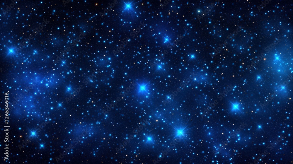 Obraz premium A mesmerizing view of a starry night sky filled with countless stars gleaming in a deep blue cosmos. Perfect for showcasing the beauty and mystery of the universe.