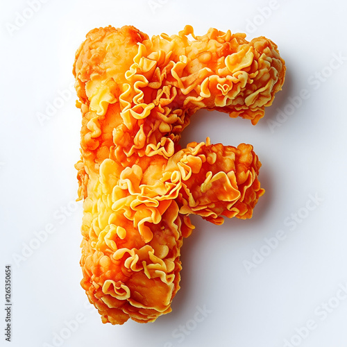 letter F 3d in shape of food