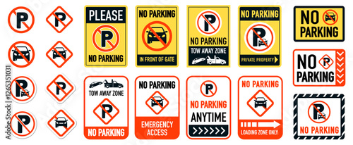 No Parking in front of gate, sign vector