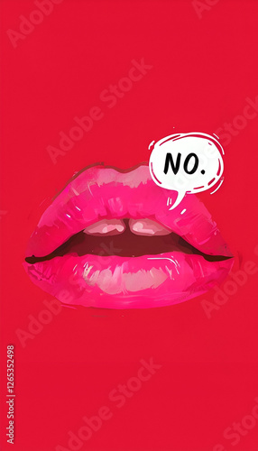 Wallpaper Mural red lips with a kiss Torontodigital.ca