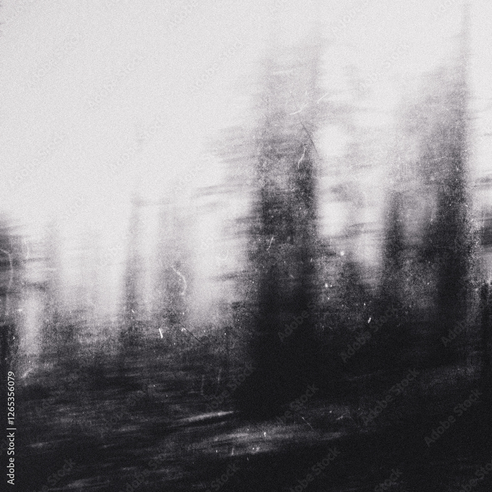 Obraz premium Grunge scary landscape, horror nature wallpaper, old film effect