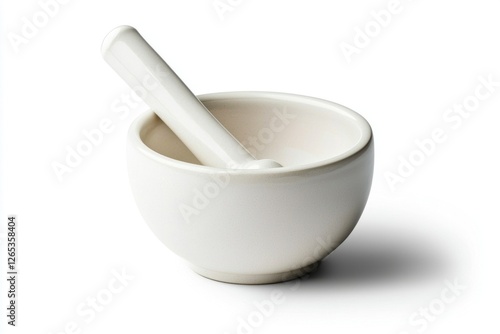 Traditional White Pestle and Mortar for Kitchen Use