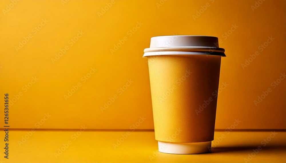 mockup coffee cup with a plain soft yellow background mockup coffee cup with a plain soft yellow background