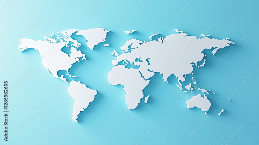 A reflective surface features a melting ice world map, symbolizing climate change A reflective surface features a melting ice world map, symbolizing climate change