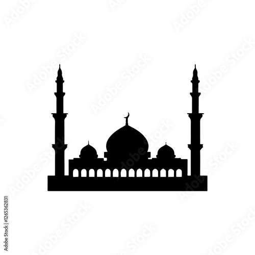 Mosque icon silhouette vector illustration on white background