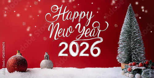 Christmas Holiday Background Happy New Year 2026 Decorations