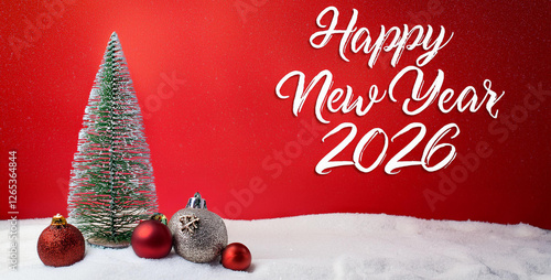Christmas Holiday Background Happy New Year 2026 Decorations