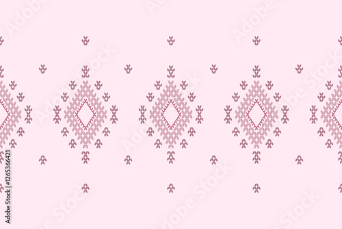 Ikat ethnic geometric abstract embroidery oriental traditional knitted pattern. Native geometry decorative design for fabric, wallpaper, background, interior, decoration, texture, border decor, print