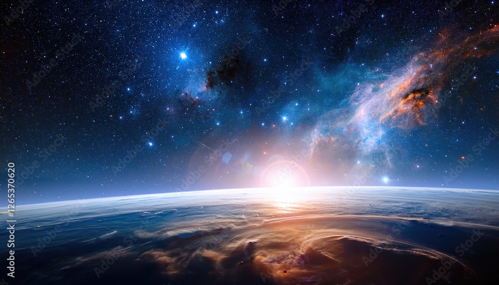 Nebula and galaxies in space. Abstract cosmos background Nebula and galaxies in space. Abstract cosmos background