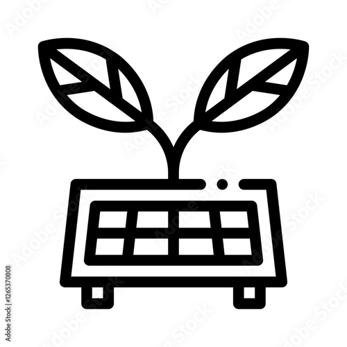 solar panel line icon