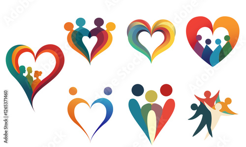 Zero Discrimination icons set,Equality, love and equality vector icons featuring diversity, inclusion, unity, LGBTQ+ pride, justice, and human rights. social media, branding, zero discriminations day