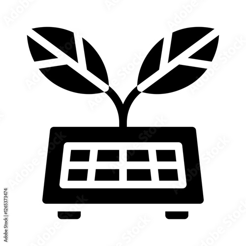 solar panel glyph icon