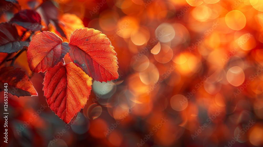 Autumn background with red and orange leaves, showcasing the beauty of the fall season Autumn background with red and orange leaves, showcasing the beauty of the fall season